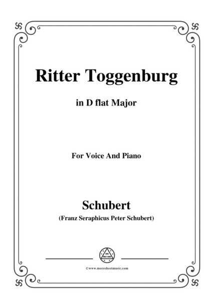 Schubert-Ritter Toggenburg,in D flat Major,for Voice&Piano image number null