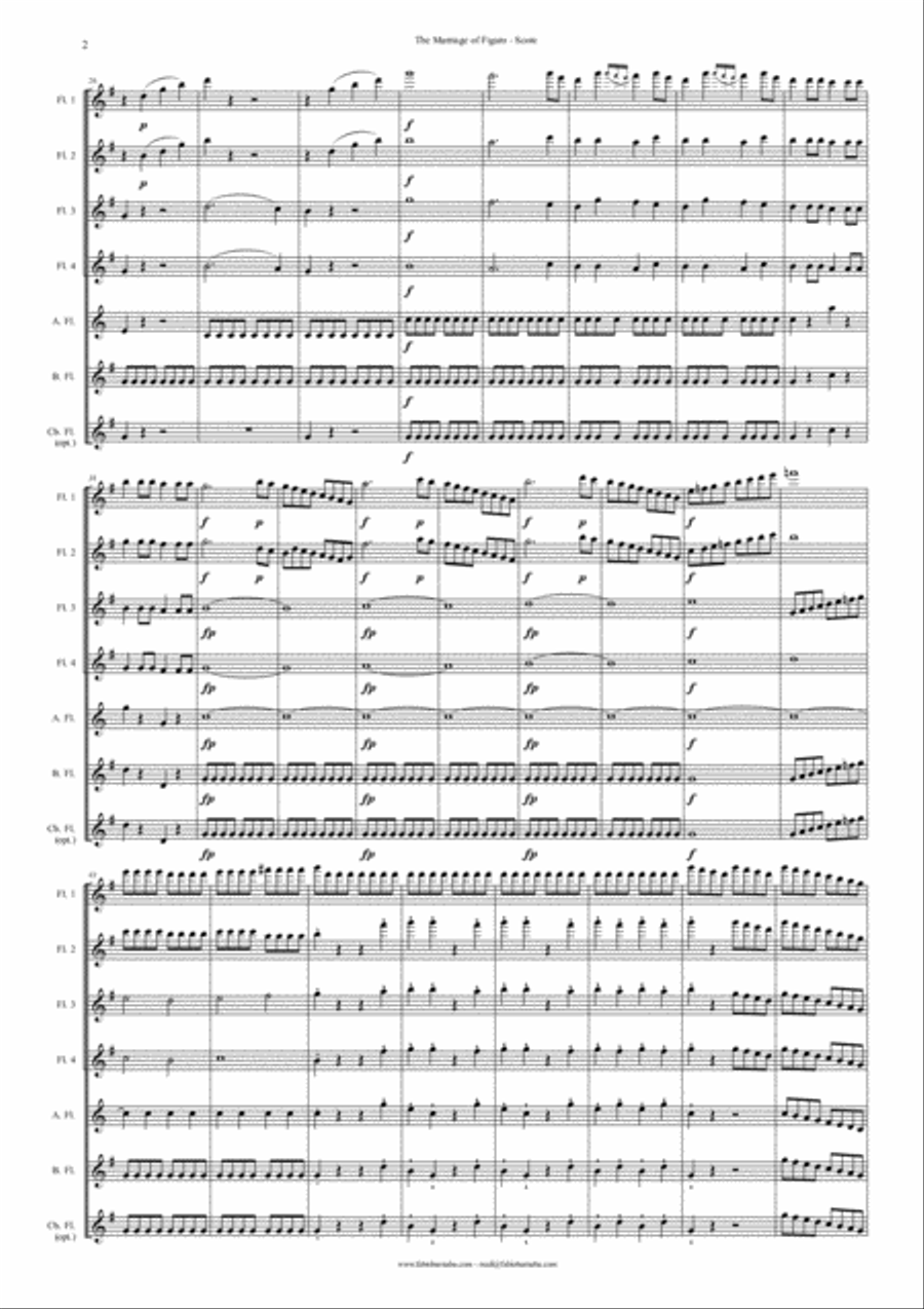 The Marriage of Figaro - Overture for Flute Choir Flute Choir scores gallery preview page 3