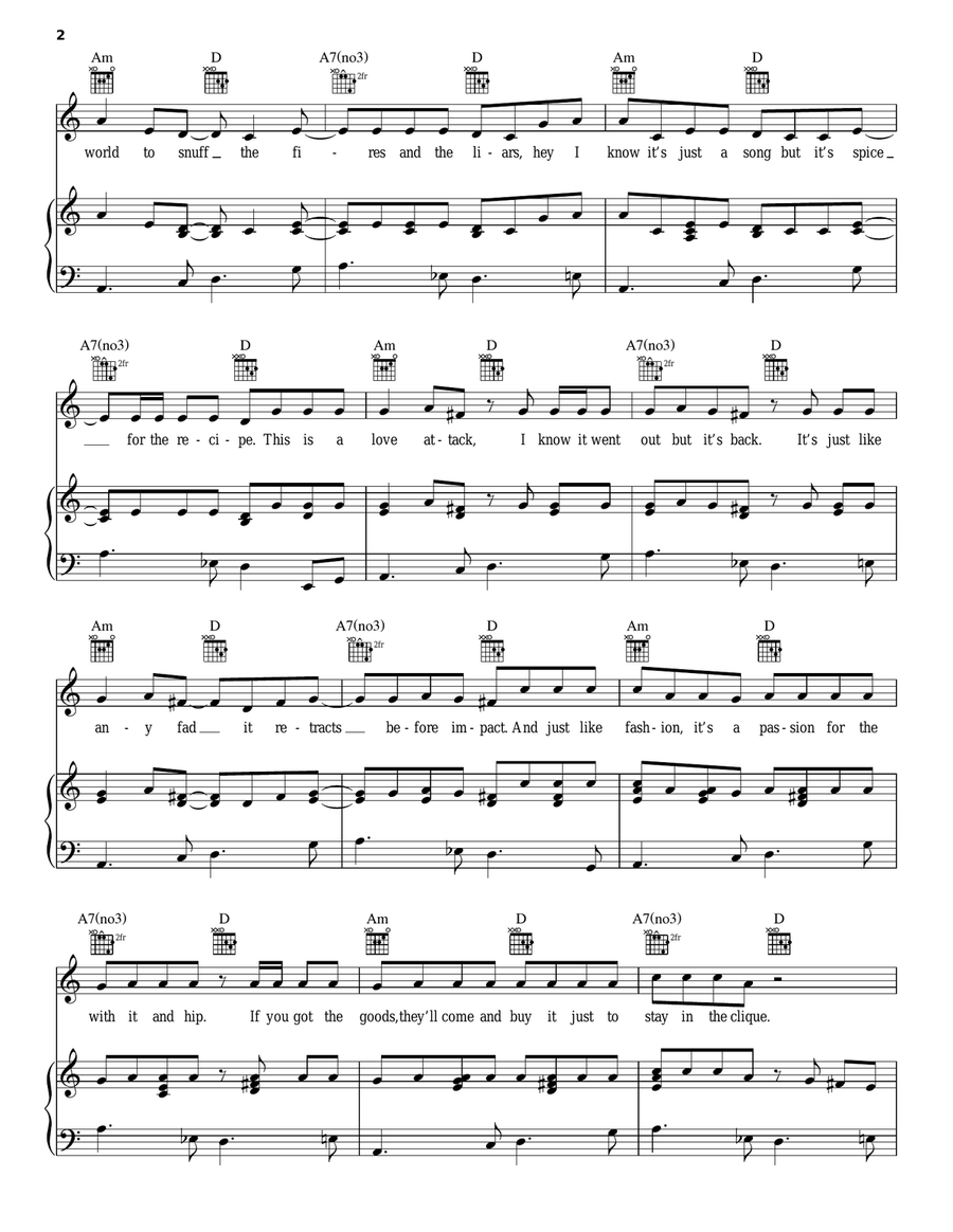 Walkin' On The Sun Piano, Vocal, Guitar scores gallery preview page 2