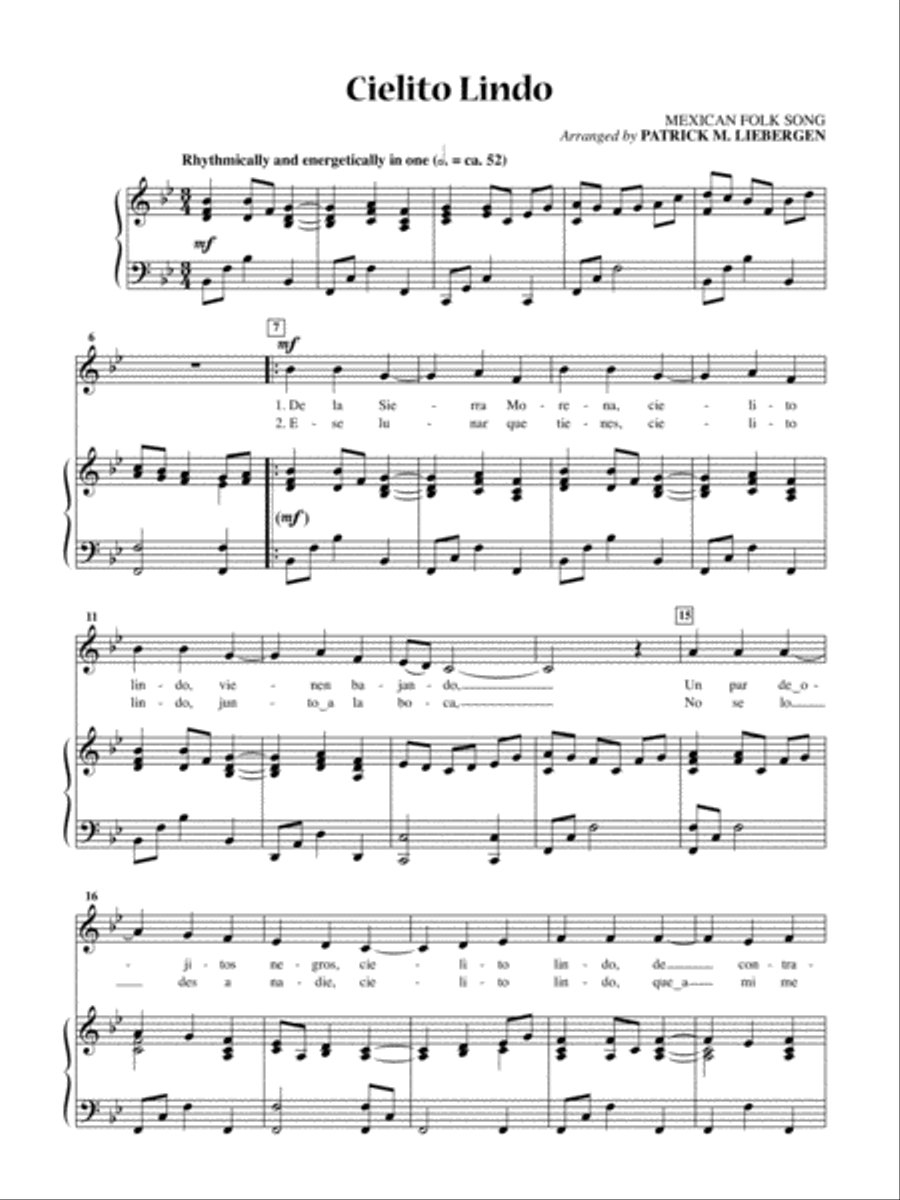 Cielito Lindo [Medium Voice] Medium Voice scores gallery preview page 1