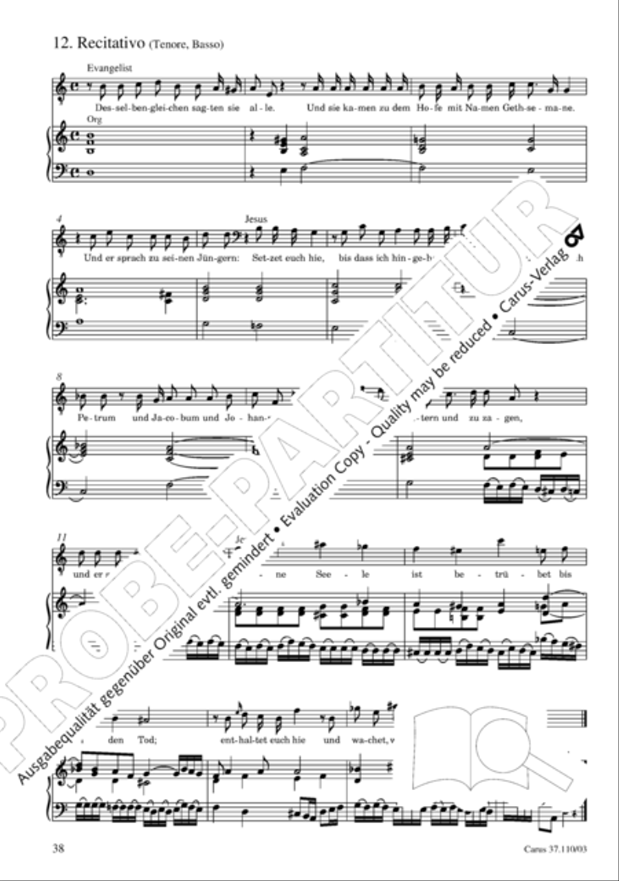 Markuspassion. Werkausgabe Reihe 1, Bd. 7 (Homilius) 4-Part scores gallery preview page 45