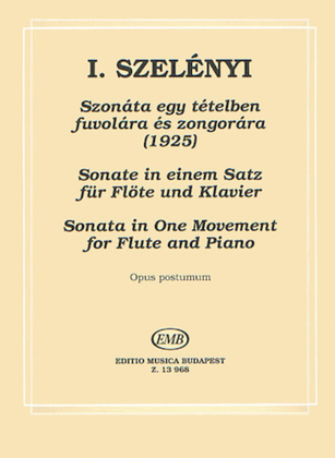 Book cover for Sonata in One Movement (1925) Op. Posthumous