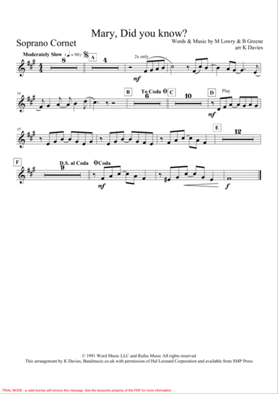 Mary, Did You Know? Mary, Did You Know? Brass Ensemble scores gallery preview page 6