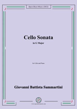 Book cover for G. B. Sammartini-Cello Sonata,in G Major,for Cello and Piano