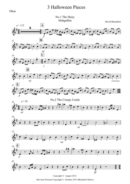 3 Halloween Pieces for Oboe And Piano image number null