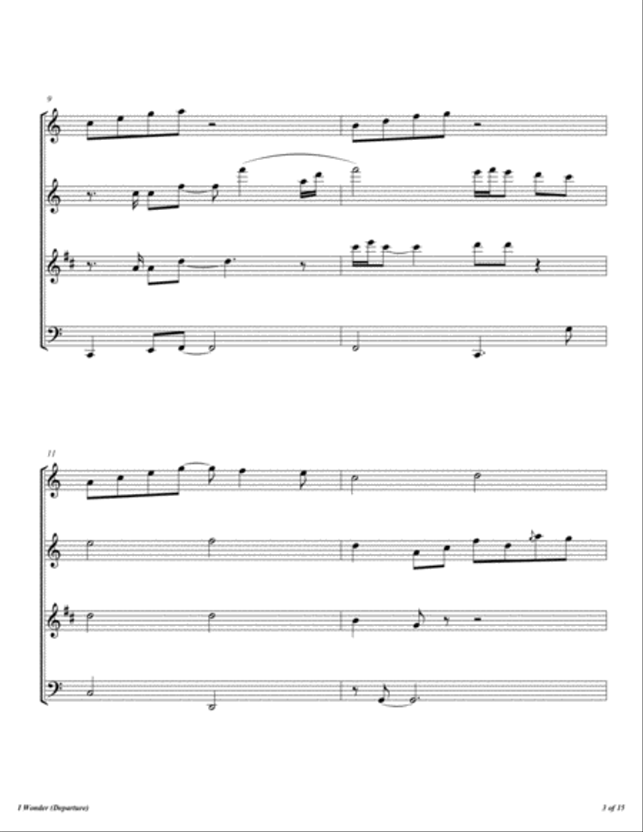 I Wonder (departure) Woodwind Quartet scores gallery preview page 4