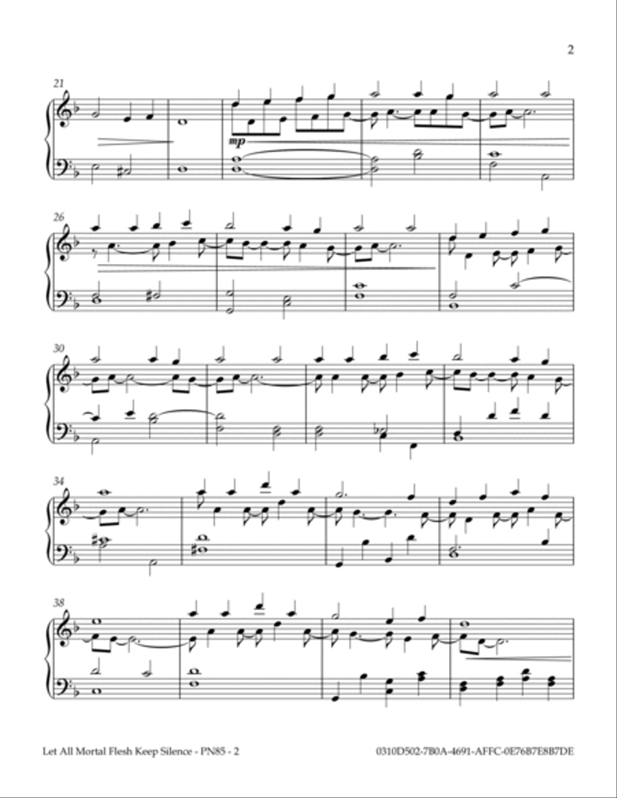 Let All Mortal Flesh Keep Silence Piano Solo scores gallery preview page 3