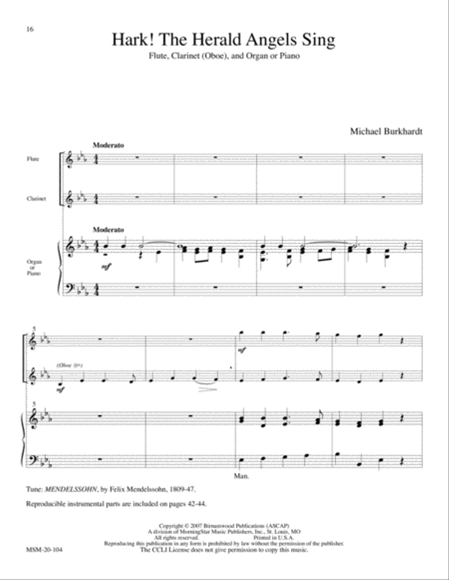 Hark! The Herald Angels Sing Clarinet scores gallery preview page 3