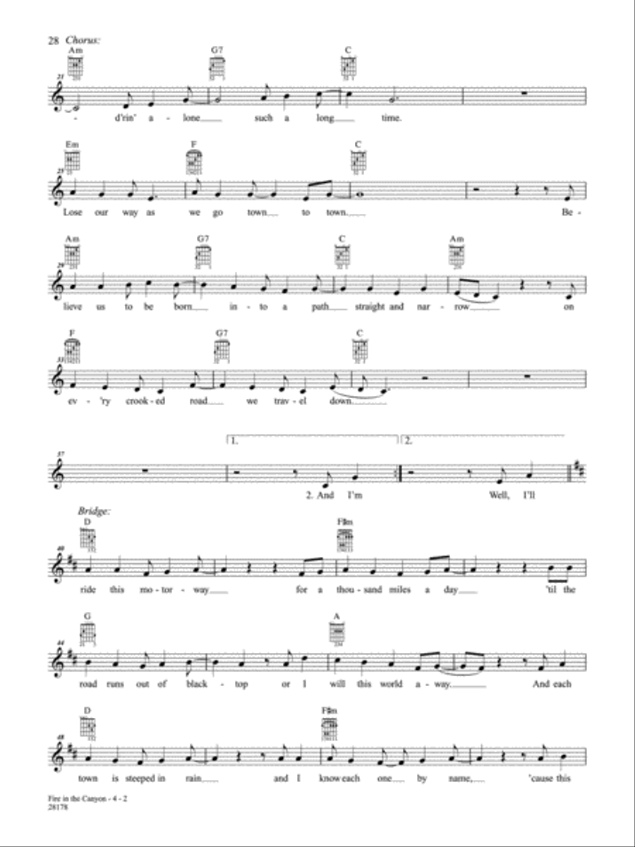 Fire In The Canyon Guitar Tablature scores gallery preview page 2