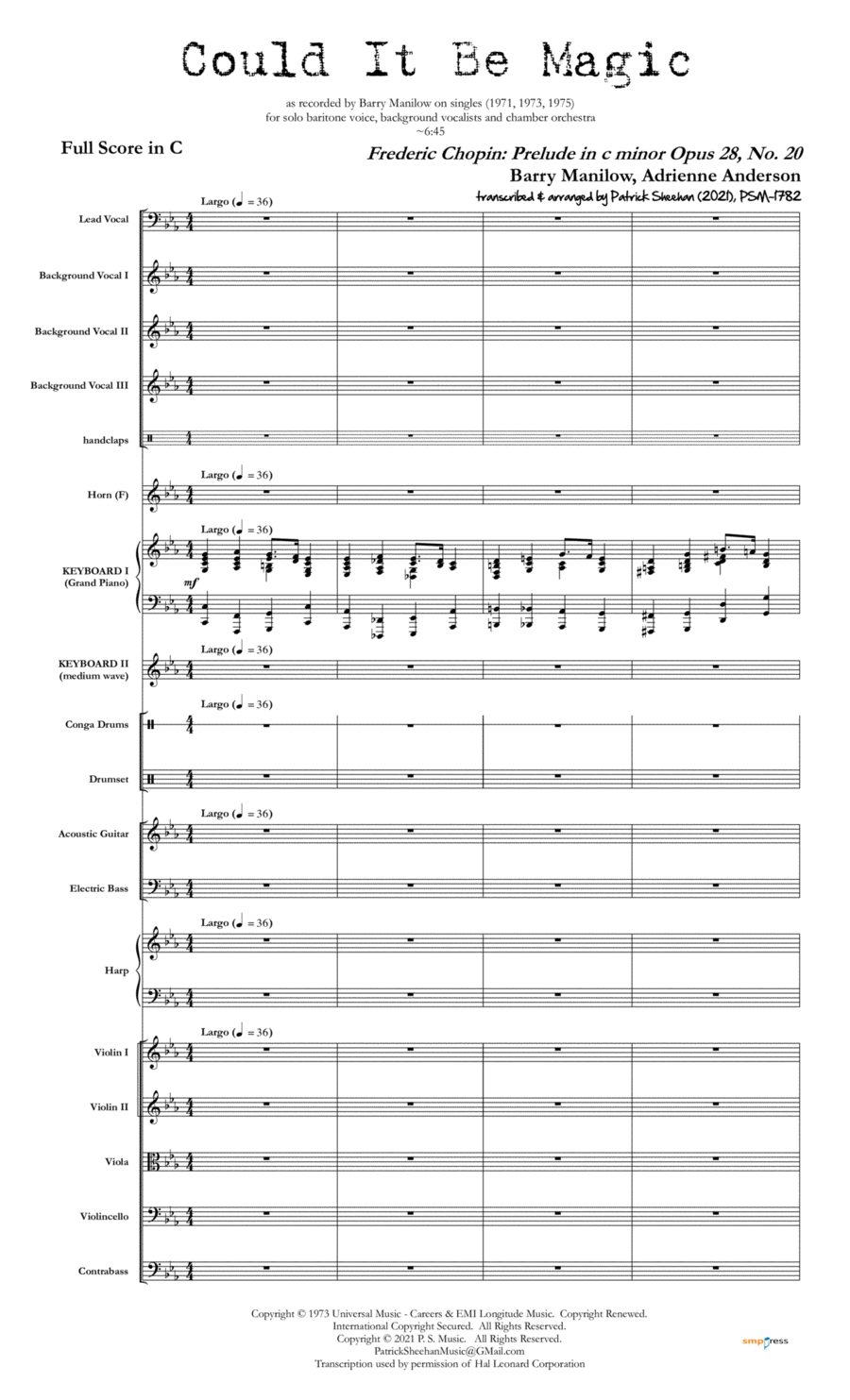 Could It Be Magic Full Orchestra scores gallery preview page 1