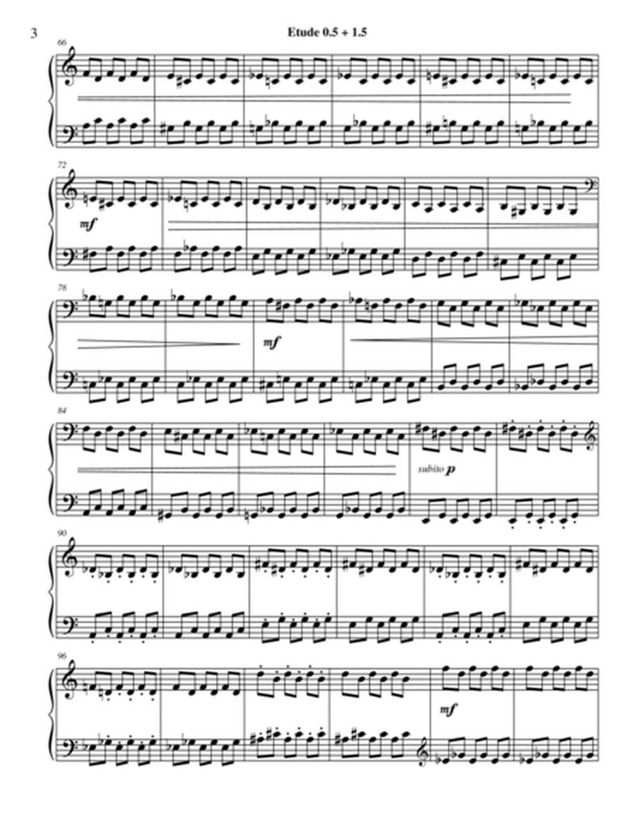 Etude 0.5 + 1.5 for Piano Solo from 25 Etudes using Symmetry, Mirroring and Intervals image number null
