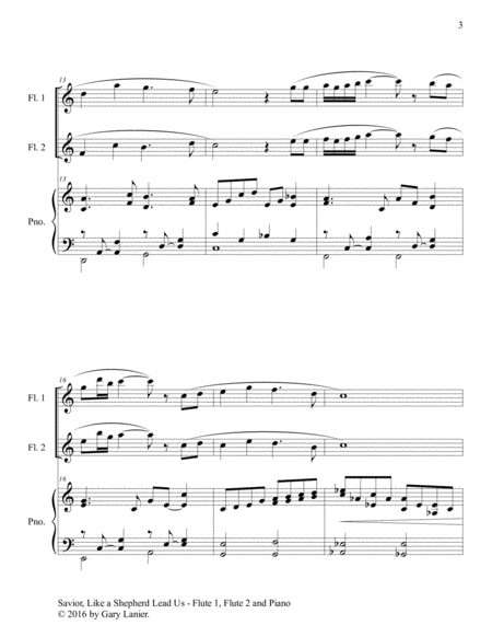 SAVIOR, LIKE A SHEPHERD LEAD US (Trio – Flute 1, Flute 2 & Piano with Parts) image number null