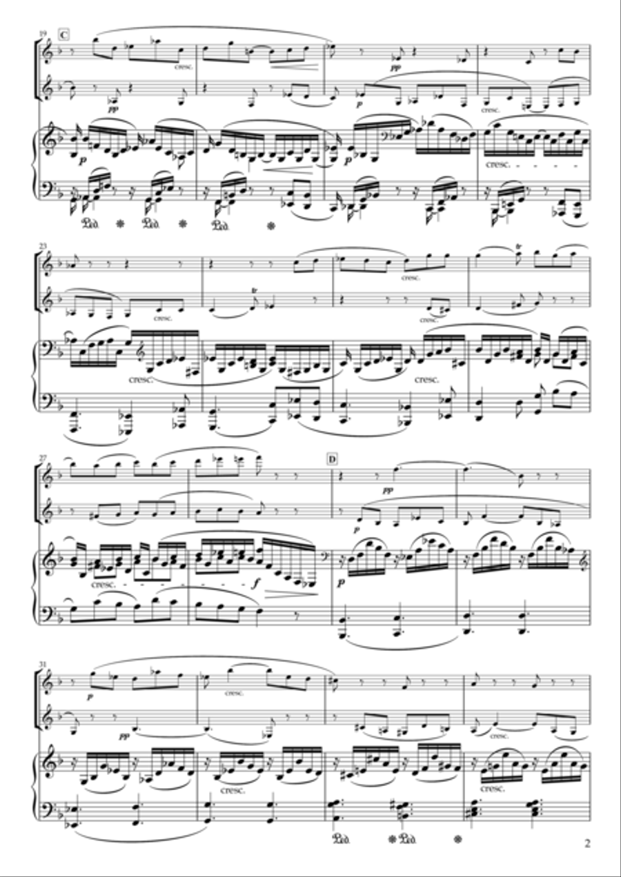 Fantasiestucke Op.88 III Duett for Flute, Clarinet & Piano Woodwind Duet scores gallery preview page 2