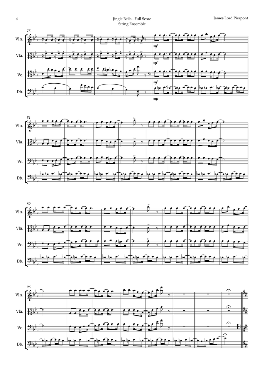 5 Christmas Songs for String Ensemble plus one Bonus Chamber Music scores gallery preview page 5