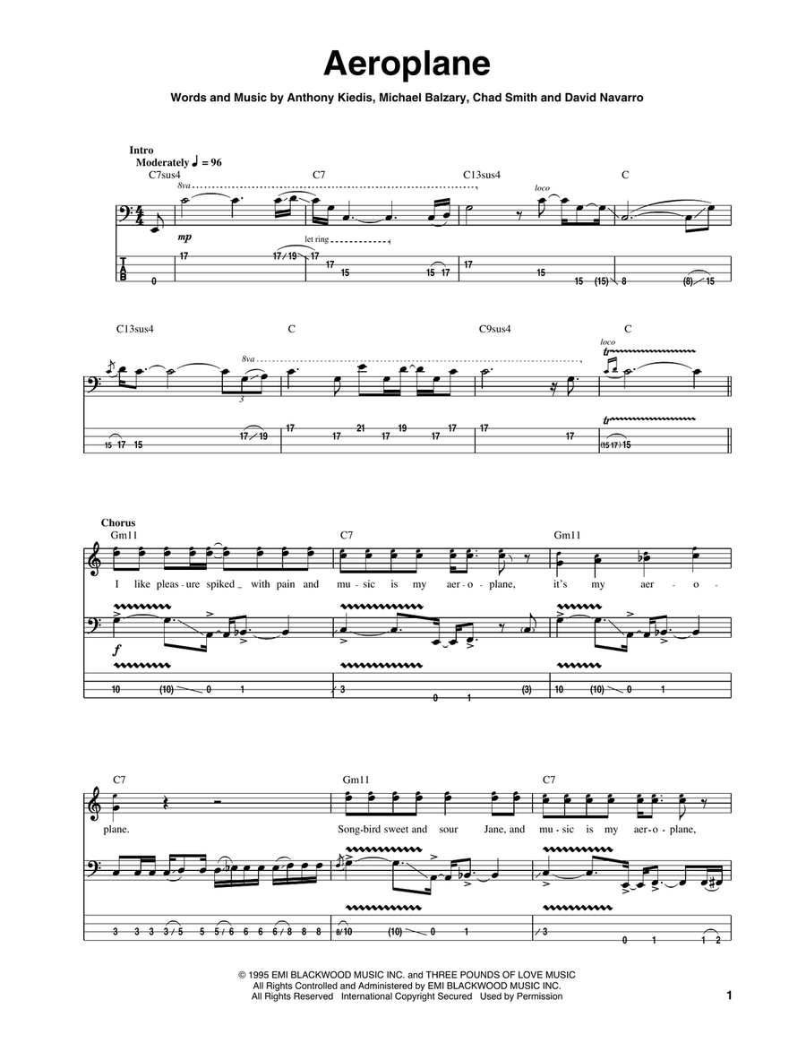 Aeroplane Acoustic Guitar scores gallery preview page 1