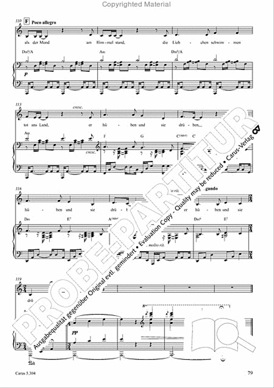 Schindler: Rosenzeit. Ein Liederzyklus uber die Liebe. Chansons fur Singstimme und Klavier Piano scores gallery preview page 80