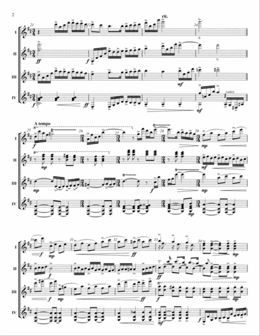 Yosemite Suite: for Guitar Quartet Small Ensemble scores gallery preview page 2