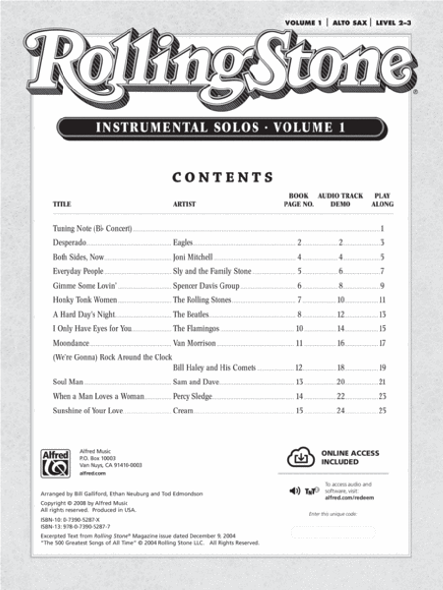 Selections from Rolling Stone Magazine's 500 Greatest Songs of All Time (Instrumental Solos) Alto Saxophone scores gallery preview page 2