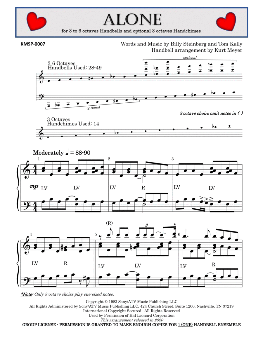 Alone Handbell Choir scores gallery preview page 1