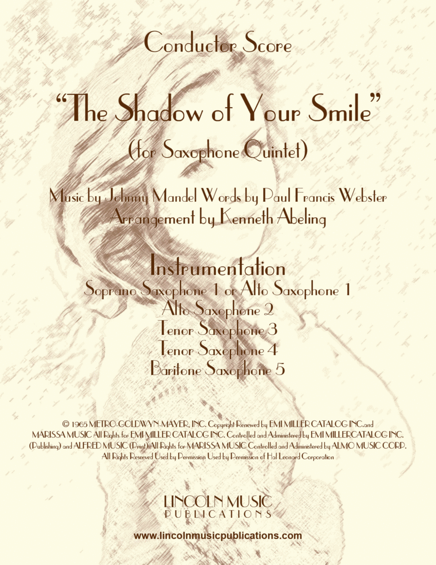 The Shadow Of Your Smile Saxophone Quintet scores gallery preview page 1