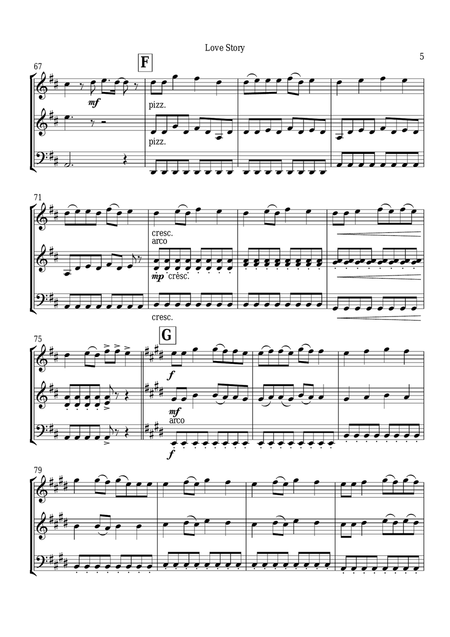 Love Story String Trio scores gallery preview page 6