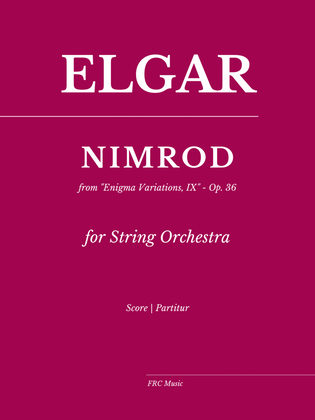 Book cover for Elgar: NIMROD from 'Enigma Variations', n. IX, Op. 36 (for STRING ORCHESTRA)
