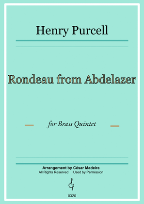 Book cover for Rondeau from Abdelazer - Brass Quintet (Full Score and Parts)