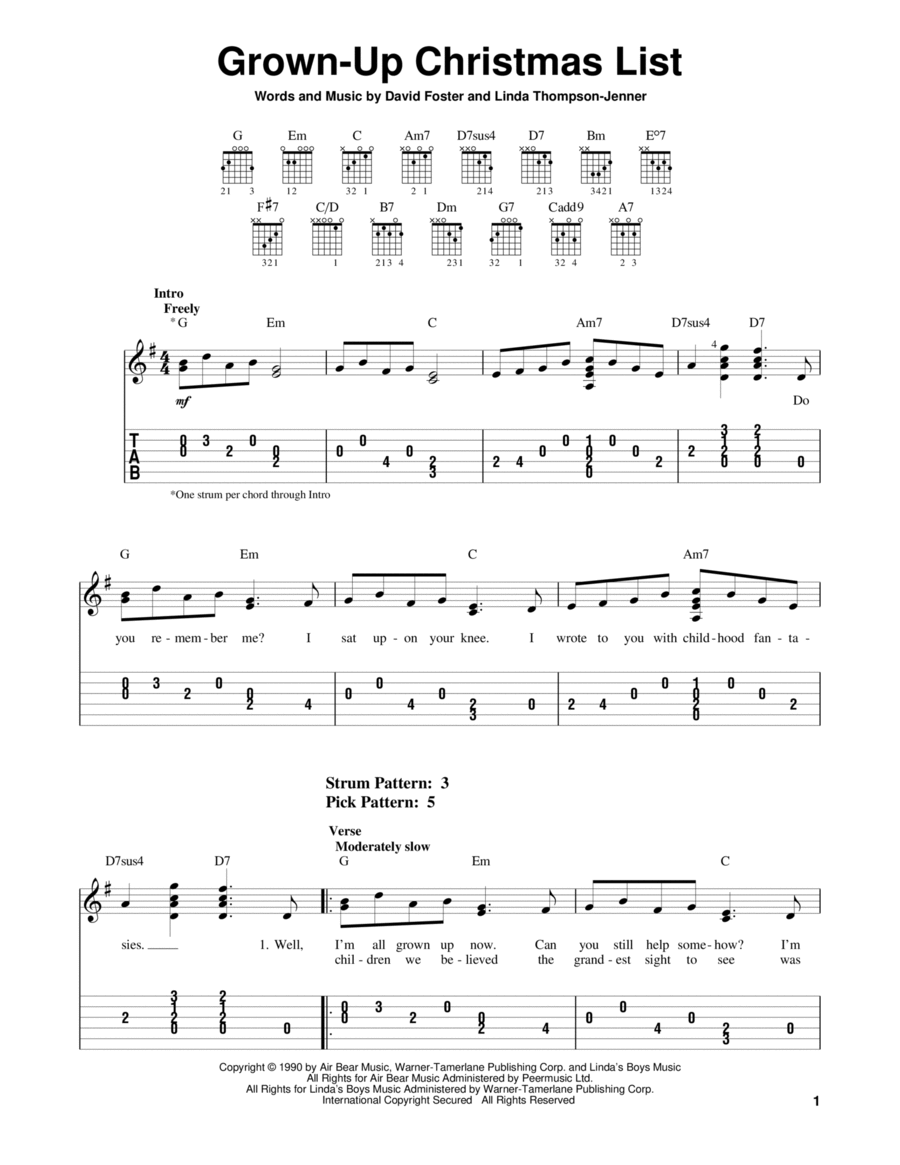 Grown-Up Christmas List Acoustic Guitar scores gallery preview page 1