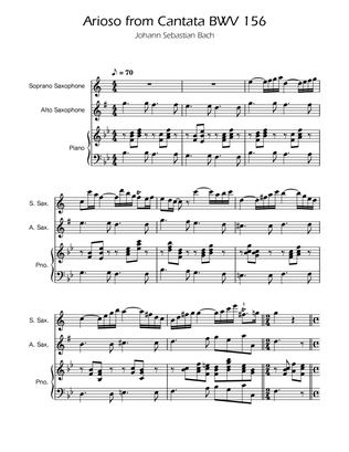 Arioso BWV 156 - Soprano and Alto Sax Duet w/ Piano