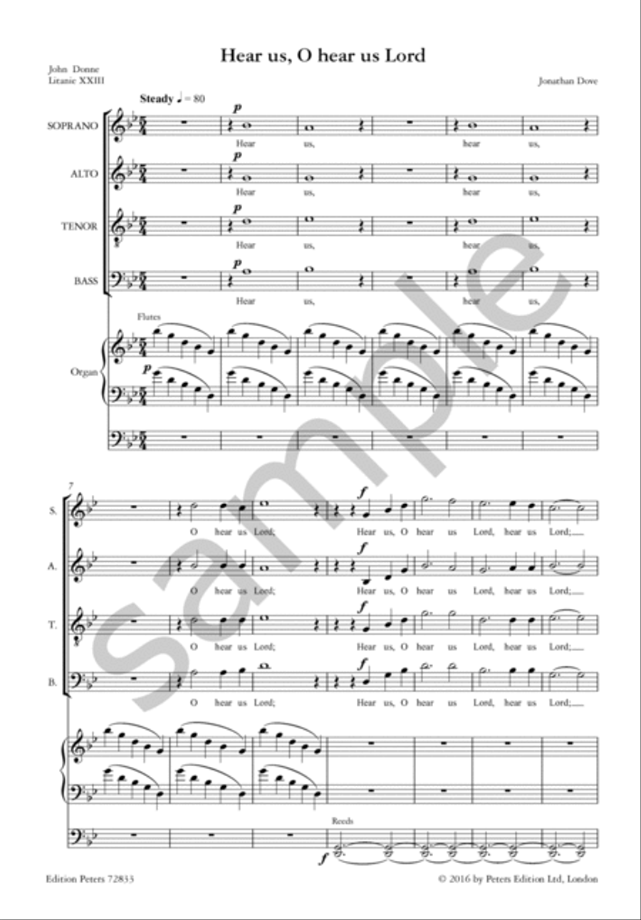 Hear Us, O Hear Us, Lord for SATB Choir and Organ 4-Part scores gallery preview page 3