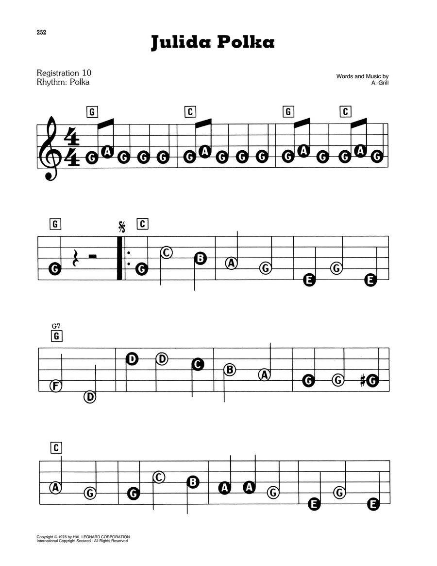 Julida Polka Electronic Keyboard scores gallery preview page 1