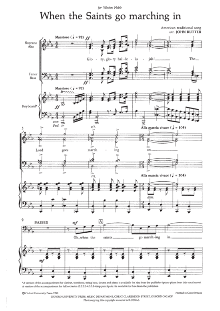 When the Saints go marching in 4-Part scores gallery preview page 2