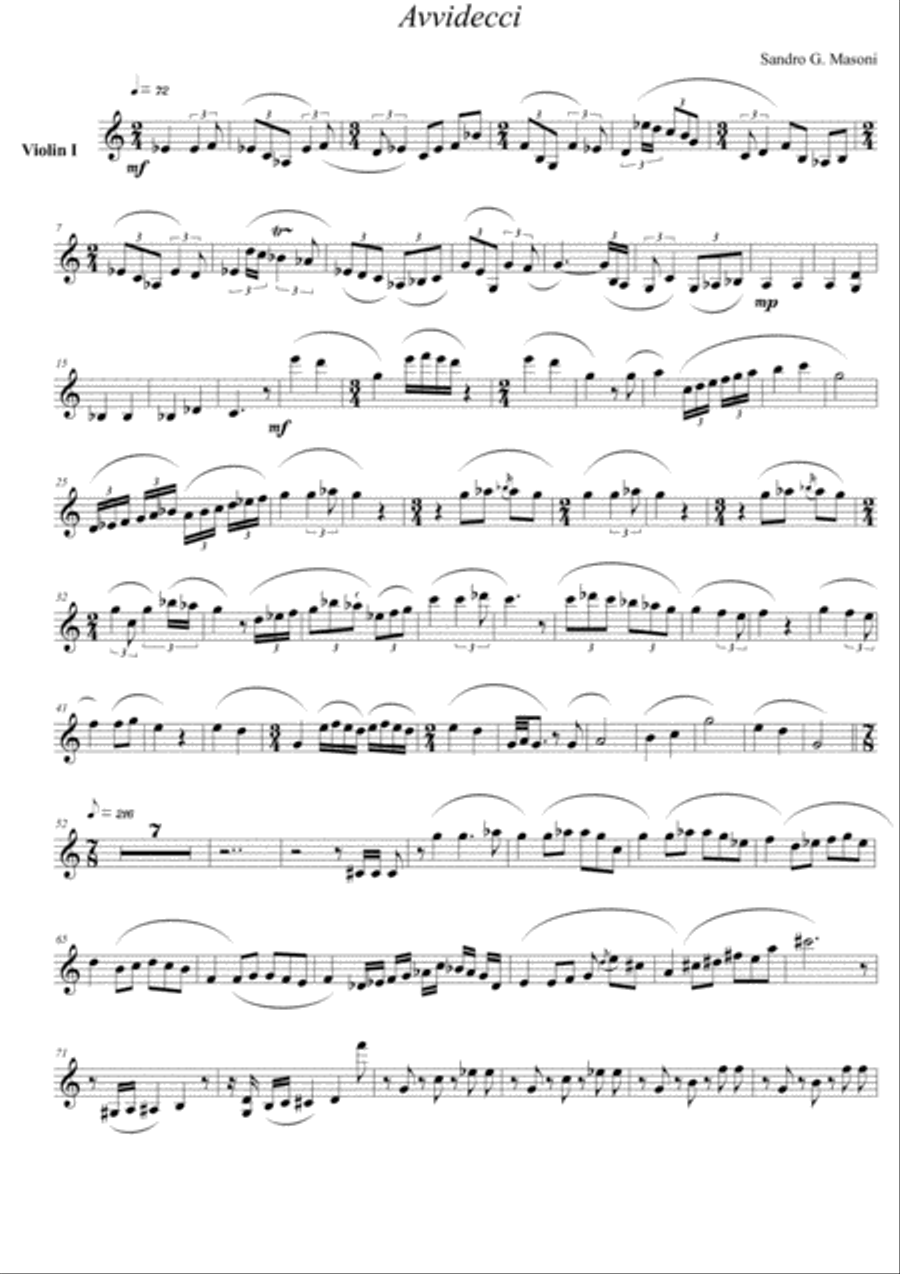 Avvidecci (Violin I part)