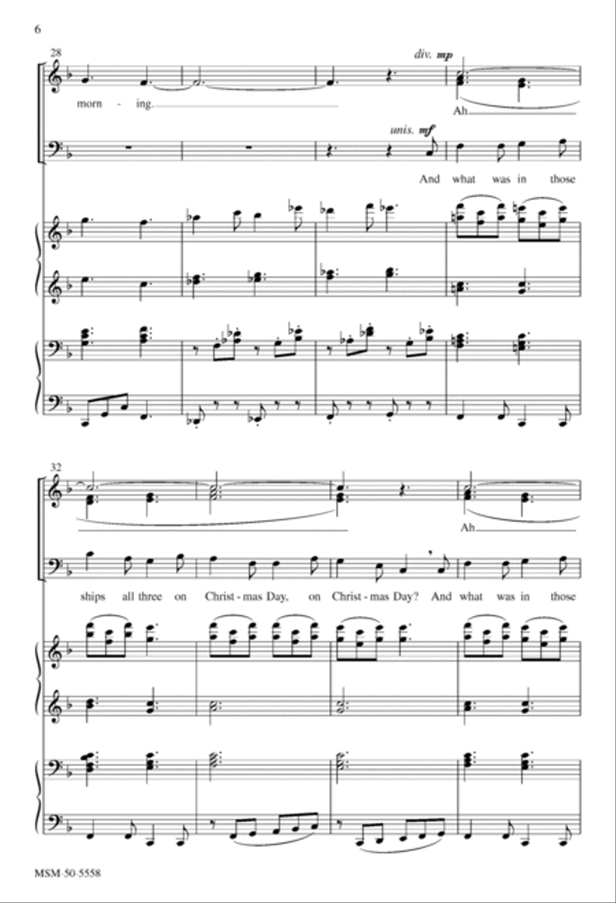 I Saw Three Ships Divisi scores gallery preview page 6