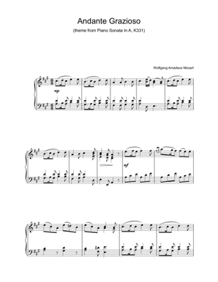 Book cover for Andante Grazioso (theme from Piano Sonata In A, K331)