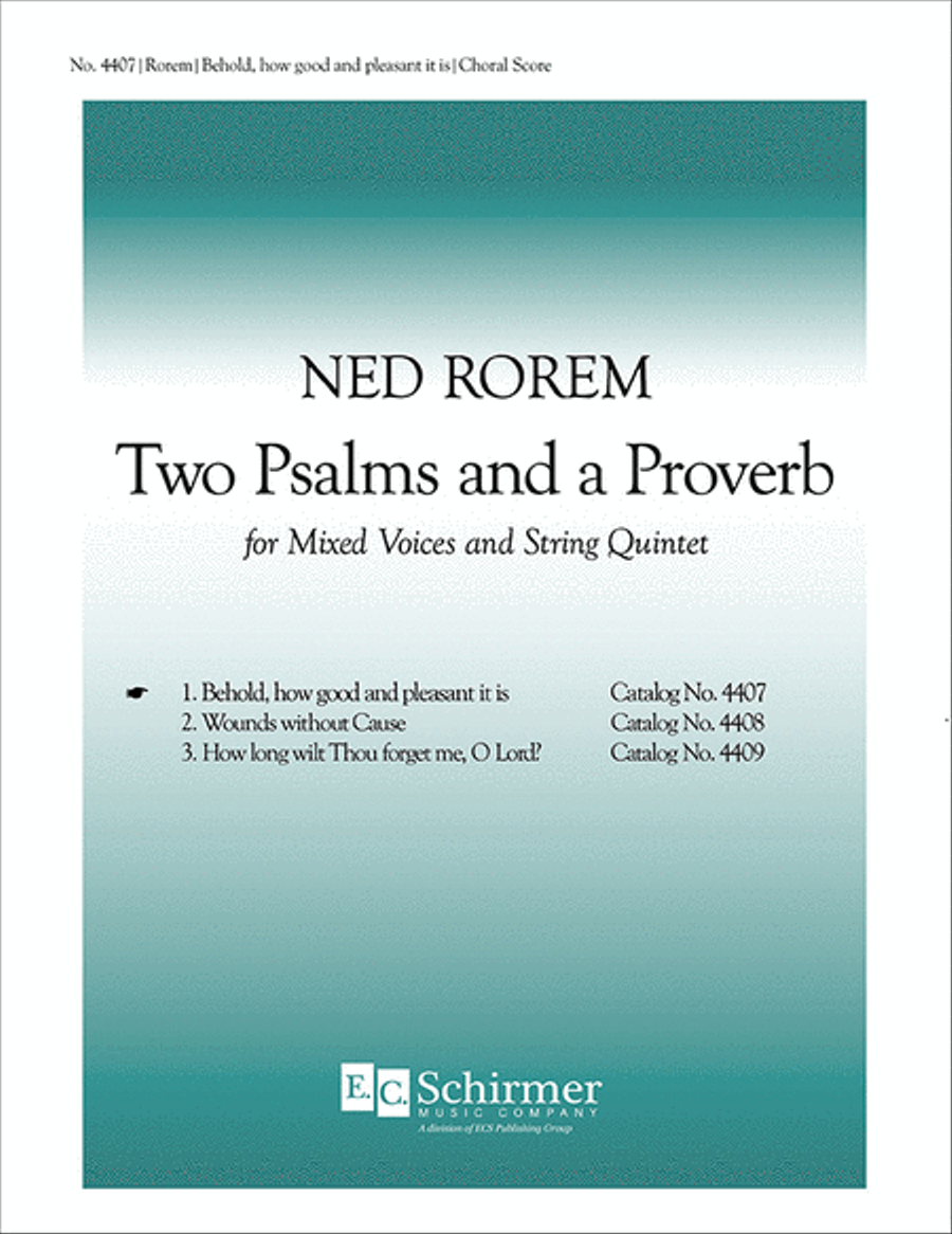 Two Psalms and a Proverb: 1. Behold, how good and pleasant it is 4-Part scores gallery preview page 1