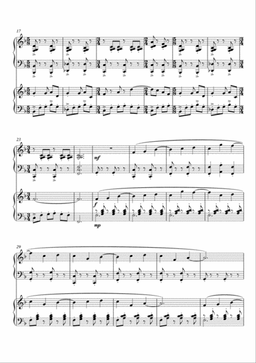Hard at Work for 2 pianos, 4 hands by Simon Peberdy, from Daytime Suite 2 Pianos, 4-Hands scores gallery preview page 3