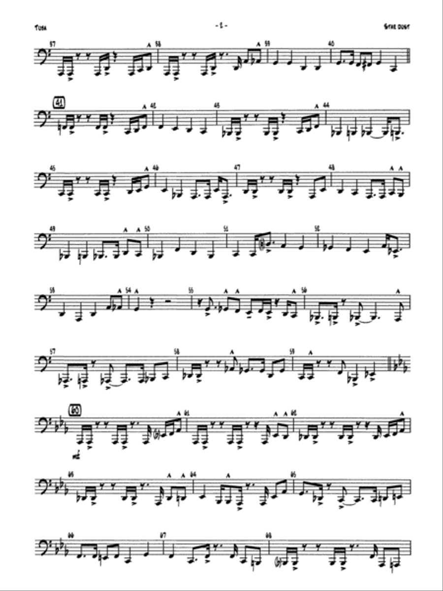 Star Dust: Tuba Star Dust: Tuba Jazz Ensemble scores gallery preview page 2