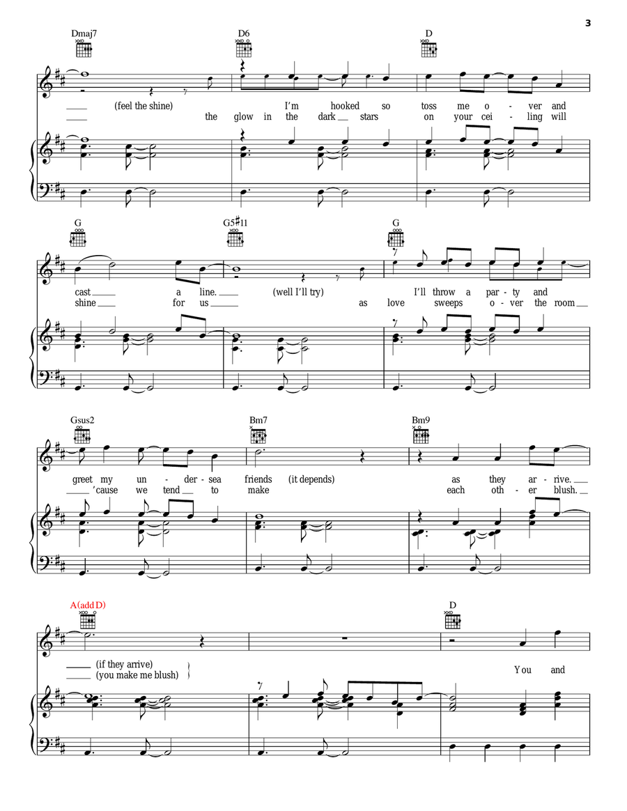 The Bird And The Worm Piano, Vocal, Guitar scores gallery preview page 3