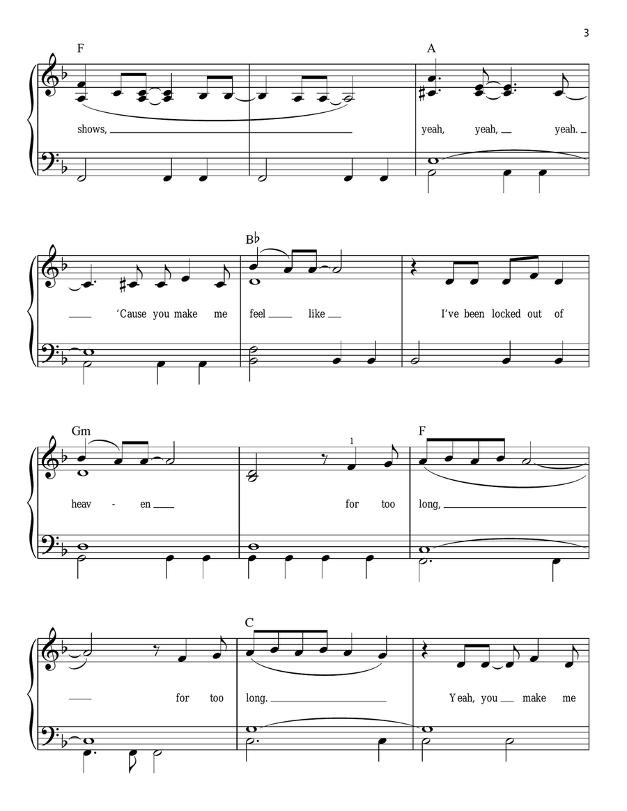 Locked Out Of Heaven Easy Piano scores gallery preview page 3