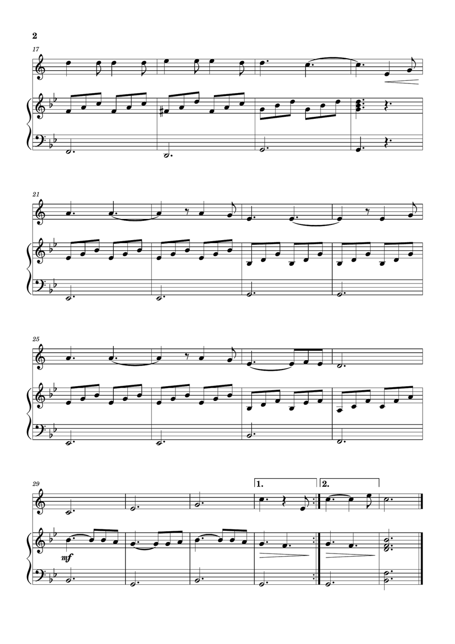 Hallelujah B-Flat Trumpet scores gallery preview page 2