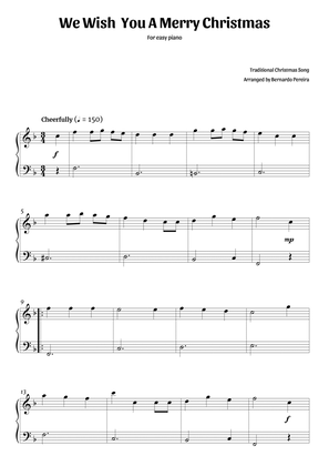 We Wish You A Merry Christmas (easy piano in F major – clean sheet music)