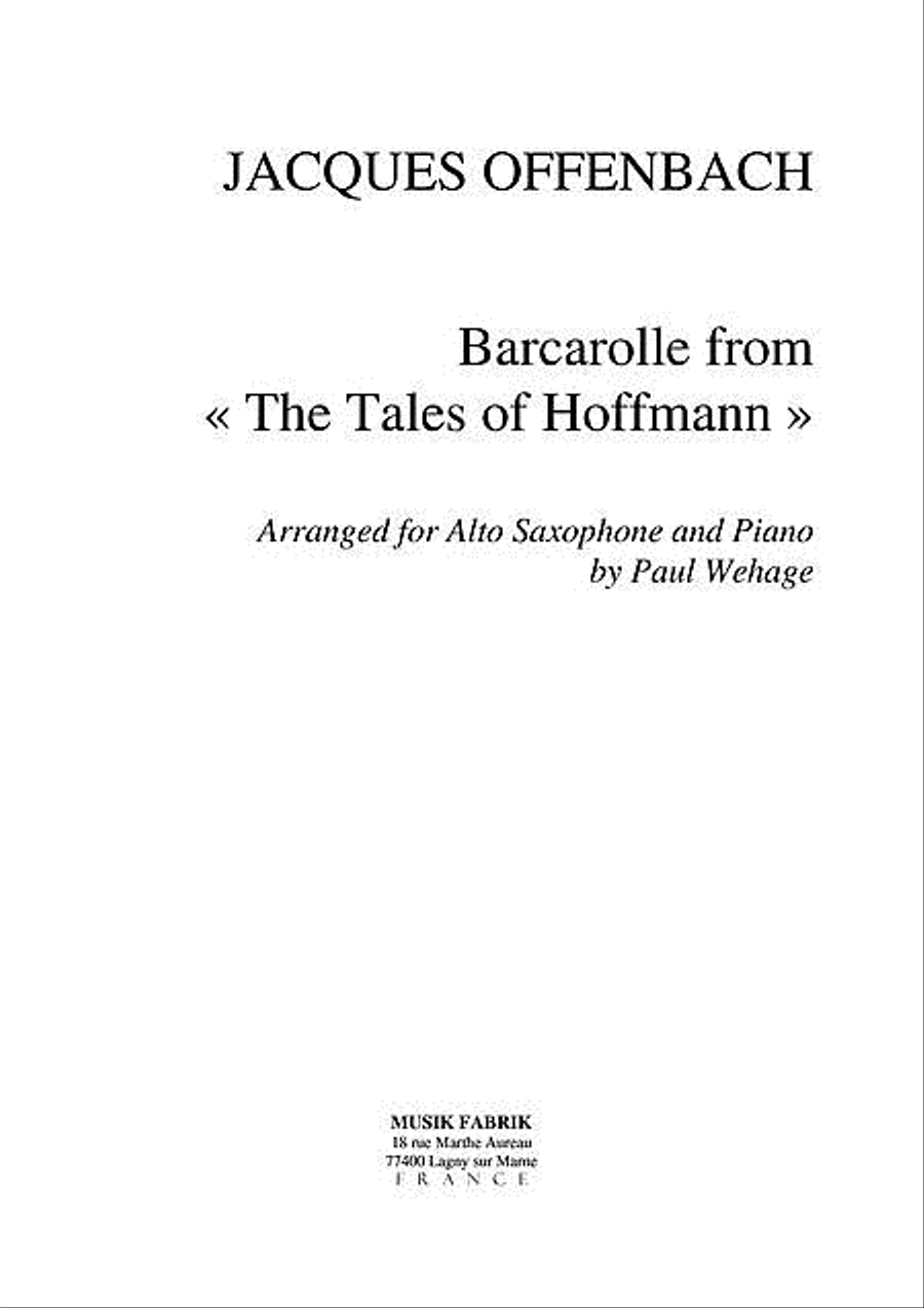 Barcarolle (Contes d'Hoffmann) Alto Saxophone scores gallery preview page 1