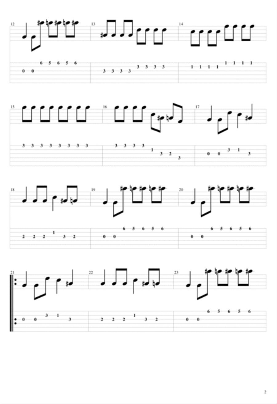 Coffin Dance Guitar Tabs and Sheet music Acoustic Guitar scores gallery preview page 2