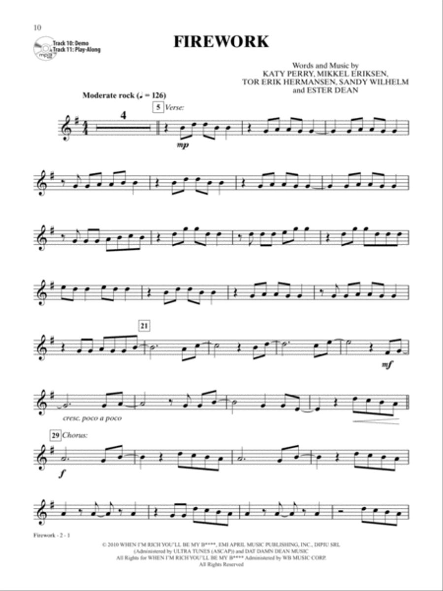 AOA Pop, Rock, and Movie Instrumental Solos Tenor Saxophone scores gallery preview page 5