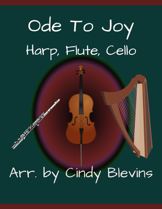 Book cover for Ode to Joy, for Harp, Flute and Cello