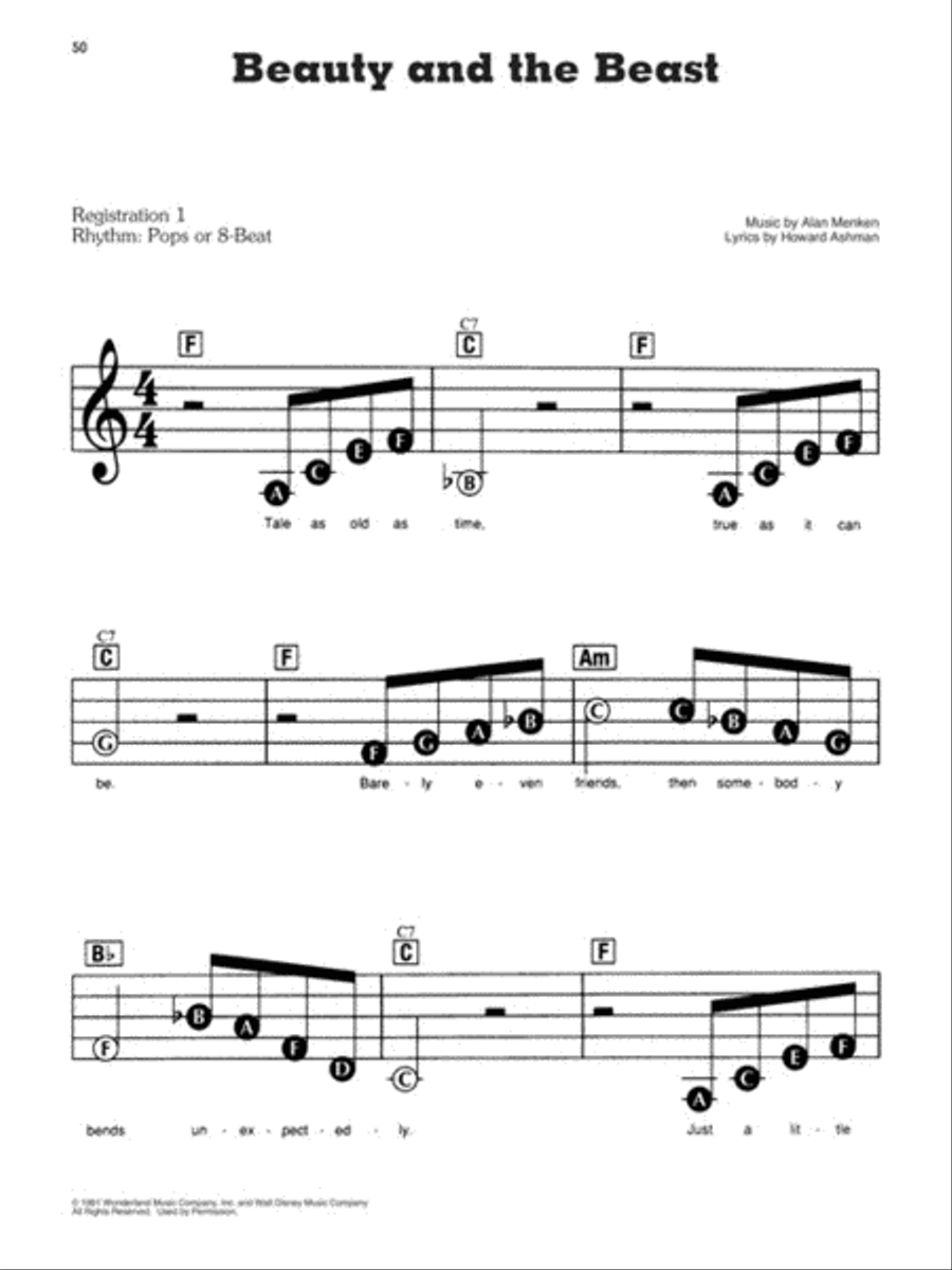 Beauty and the Beast Electronic Keyboard scores gallery preview page 5