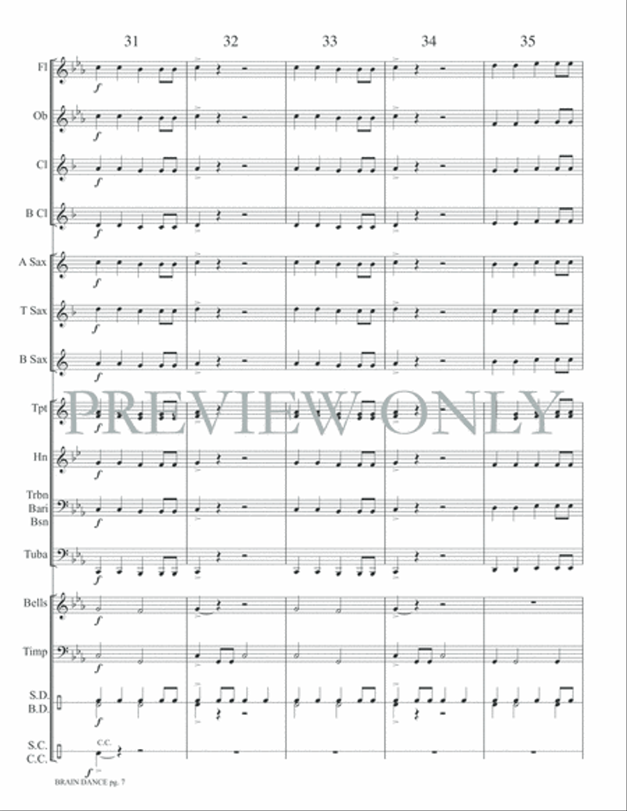 Brain Dance Brain Dance Concert Band scores gallery preview page 10