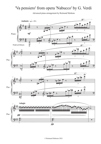 Va Pensiero - Advanced piano arrangement image number null