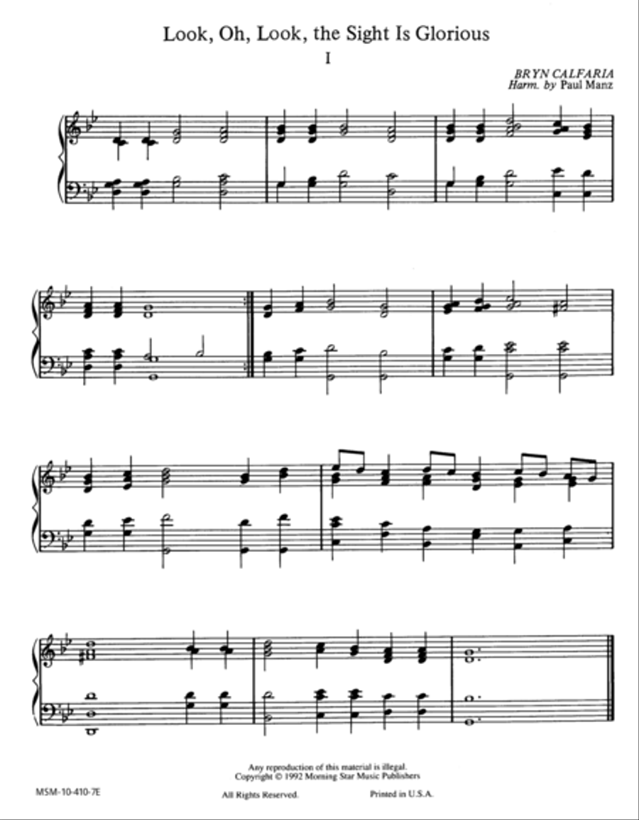 Look, Oh, Look, the Sight Is Glorious (2 settings) Organ scores gallery preview page 1
